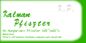 kalman pfiszter business card